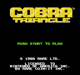 Cobra Triangle (USA) Title Screen